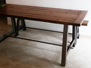 Tavolo con panca con legno di recupero (vecchio solaio)